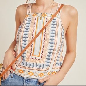 Anthropologie Islander Embroidered tank